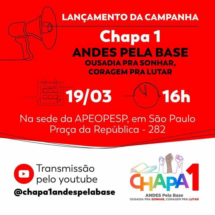 LANÇAMENTO DA CHAPA 1 – ANDES PELA BASE