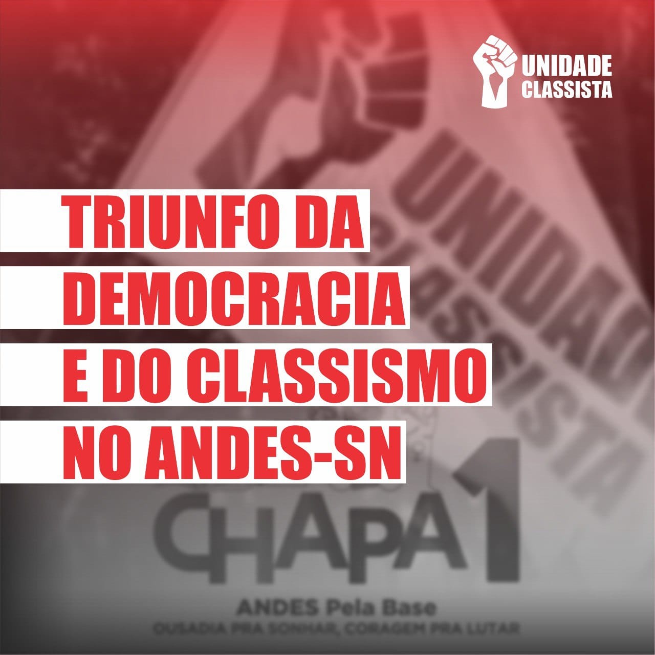 TRIUNFO DA DEMOCRACIA E DO CLASSISMO NO ANDES-SN