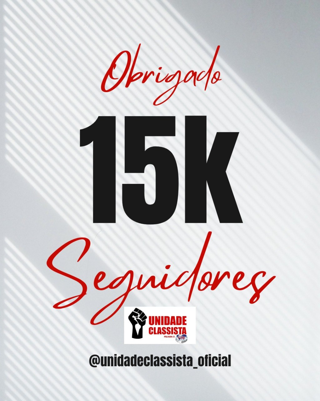 NESTE INÍCIO DO MÊS DE ABRIL, ULTRAPASSAMOS A MARCA DE 15 MIL SEGUIDORES(AS) NO INSTAGRAM.