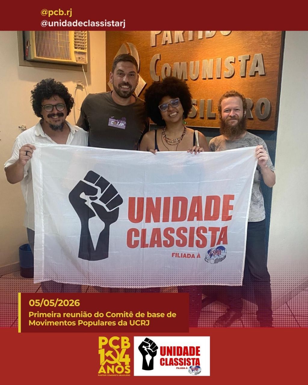 PRIMEIRA REUNIÃO DO COMITÊ DE BASE DA UC-RJ DE MOVIMENTOS POPULARES: DE FERRO E FLOR!