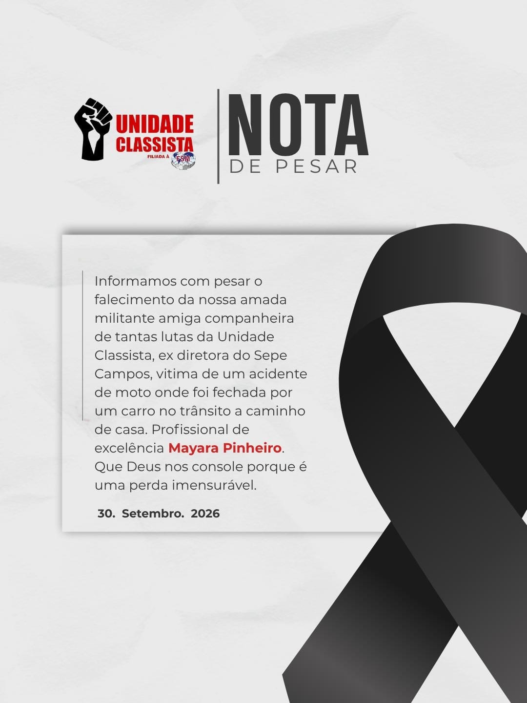 Mayara Pinheiro, presente!